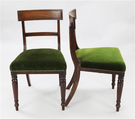 A set of eight Regency mahogany dining chairs, W.1ft 5in. H.2ft 9in.